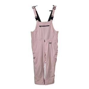 BUMDEEP Pink Unisex Snow Bib Adjustable Overalls Snowpants Size Large